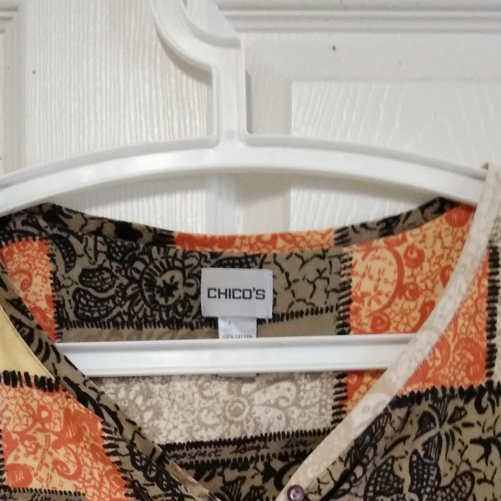 Chico's Chicos Vee V Neck Top 3/4:Sleeves Size 3 - Picture 3 of 12